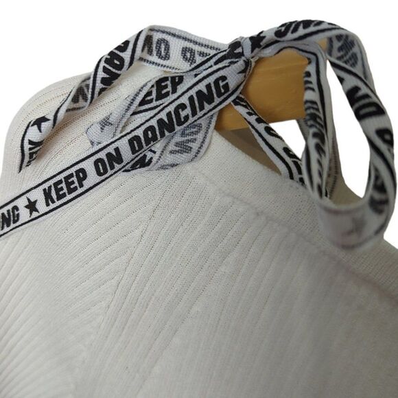 Sandro Rayann Off-the-Shoulder Graphic  Strap Sweater - Picture 8 of 9